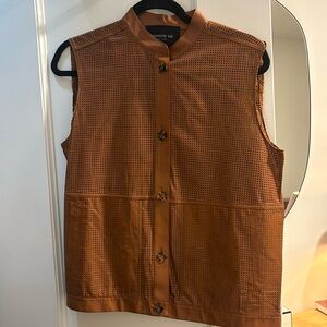 Lafayette 148 Leather Perforated Dress